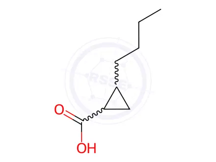 Chemical structure of 2-butylcyclopropanecarboxylic acid