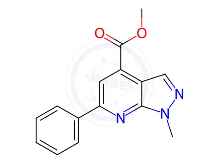 Chemical structure of Methyl 1-methyl-6-phenyl-1H-pyrazolo[3,4-b]pyridine-4-carboxylate