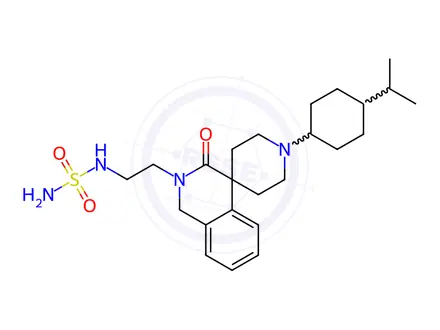 Chemical structure of Sulfamide, N-[2-[1,2-dihydro-1'-[cis-4-(1-methylethyl)cyclohexyl]-3-oxospiro[isoquinoline-4(3H),4'-piperidin]-2-yl]ethyl]-