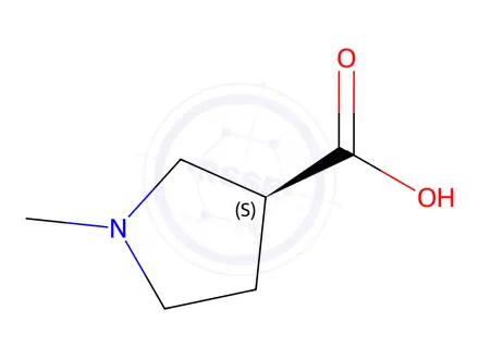 Chemical structure of (3S)-1-methylpyrrolidine-3-carboxylic acid