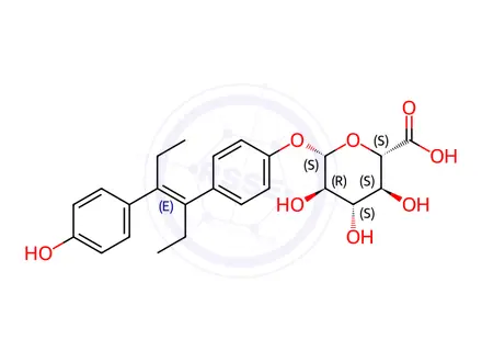 Chemical structure of Diethyl Stilbestrol β-D-Glucuronide