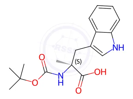Chemical structure of L-Tryptophan, N-[(1,1-dimethylethoxy)carbonyl]-α-methyl-