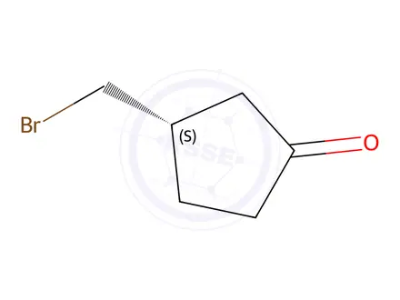 Chemical structure of (3S)-3-(bromomethyl)cyclopentan-1-one
