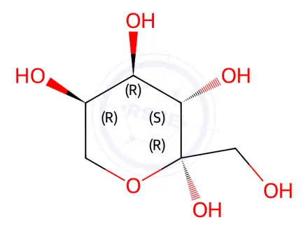Chemical structure of β-D-fructopyranose