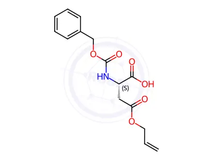 Chemical structure of (S)-4-(Allyloxy)-2-(((benzyloxy)carbonyl)amino)-4-oxobutanoic acid