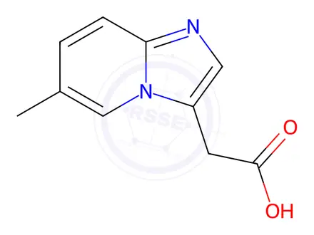 Chemical structure of Imidazo[1,2-a]pyridine-3-aceticacid, 6-methyl-