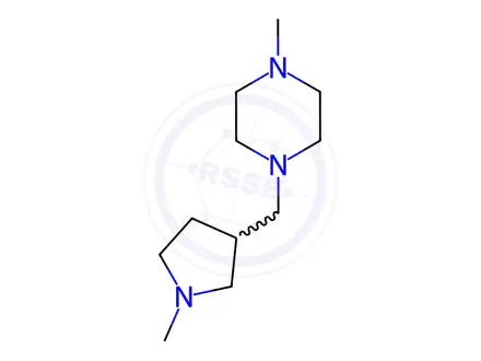 Chemical structure of 1-Methyl-4-[(1-methyl-3-pyrrolidinyl)methyl]piperazine