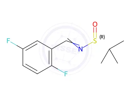 Chemical structure of 2-Propanesulfinamide, N-[(2,5-difluorophenyl)methylene]-2-methyl-, [N(E),S(S)]-