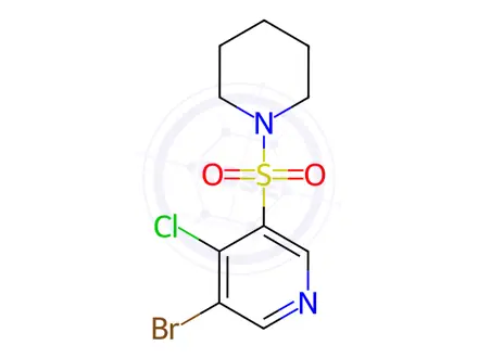 Chemical structure of 3-Bromo-4-chloro-5-(piperidin-1-ylsulfonyl)pyridine