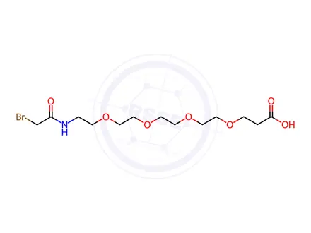 Chemical structure of 1-Bromo-2-oxo-6,9,12,15-tetraoxa-3-azaoctadecan-18-oic acid
