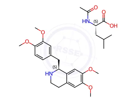 Chemical structure of Isoquinoline, 1-[(3,4-dimethoxyphenyl)methyl]-1,2,3,4-tetrahydro-6,7-dimethoxy-, (1S),L-Leucine, N-acetyl-