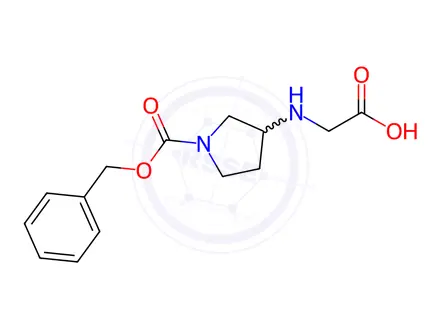 Chemical structure of 2-((1-((Benzyloxy)carbonyl)pyrrolidin-3-yl)amino)acetic acid