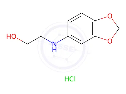 Chemical structure of 2-(Benzo[d][1,3]dioxol-5-ylamino)ethanol hydrochloride