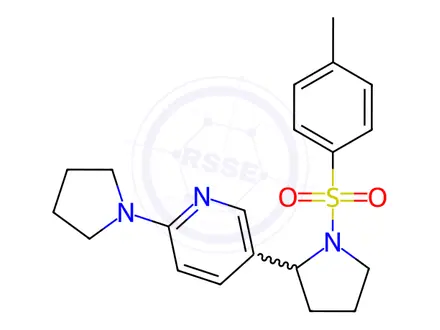 Chemical structure of 2-(Pyrrolidin-1-yl)-5-(1-tosylpyrrolidin-2-yl)pyridine