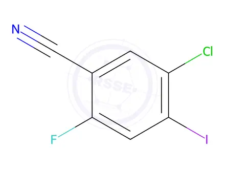 Chemical structure of Benzonitrile, 5-chloro-2-fluoro-4-iodo-