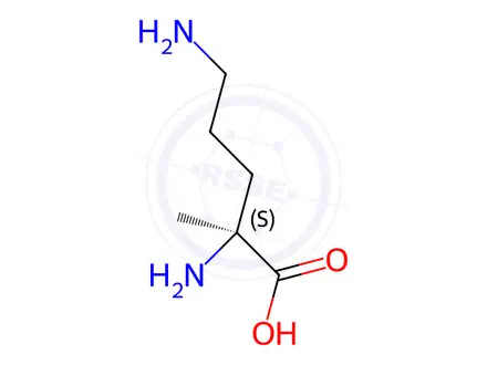 Chemical structure of L-Ornithine, 2-methyl-(9CI)