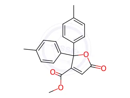 Chemical structure of 2,5-Dihydro-5-oxo-2,2-di(p-tolyl)-3-furancarboxylic acid methyl ester