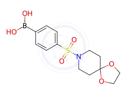 Chemical structure of (4-((1,4-Dioxa-8-azaspiro[4.5]Decan-8-yl)sulfonyl)phenyl)boronic acid