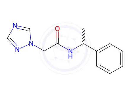 Chemical structure of N-(1-phenylethyl)-2-(1H-1,2,4-triazol-1-yl)acetamide
