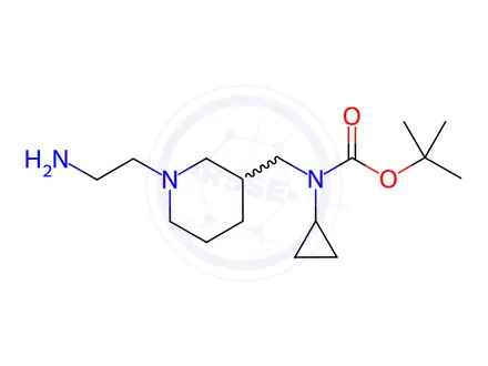 Chemical structure of tert-Butyl ((1-(2-aminoethyl)piperidin-3-yl)methyl)(cyclopropyl)carbamate
