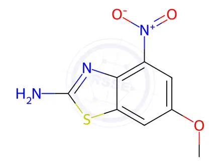 Chemical structure of Benzothiazole, 2-amino-6-methoxy-4-nitro-(8CI)