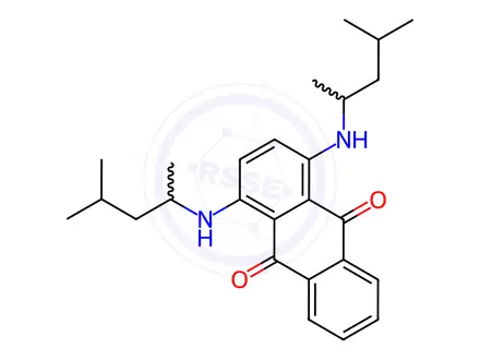 Chemical structure of Anthraquinone, 1,4-bis((1,3-dimethylbutyl)amino)-