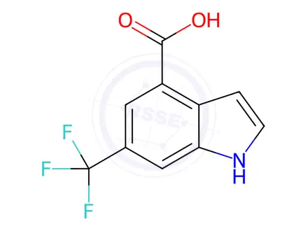 Chemical structure of 6-(Trifluoromethyl)-1H-indole-4-carboxylic acid