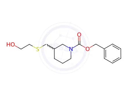 Chemical structure of Benzyl 3-(((2-hydroxyethyl)thio)methyl)piperidine-1-carboxylate