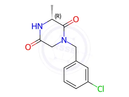 Chemical structure of (3R)-1-(3-Chlorobenzyl)-3-methyl-2,5-piperazinedione