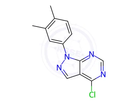 Chemical structure of 4-Chloro-1-(3,4-dimethylphenyl)-1H-pyrazolo[3,4-d]pyrimidine