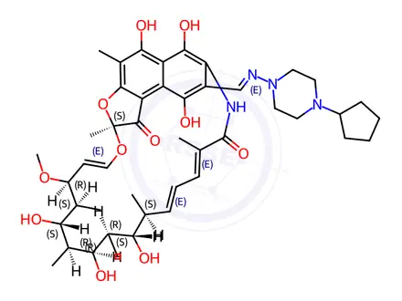 Chemical structure of Rifapentine Impurity 1
