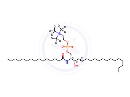 Chemical structure of 15:0 SM(d18:1/15:0)-d9