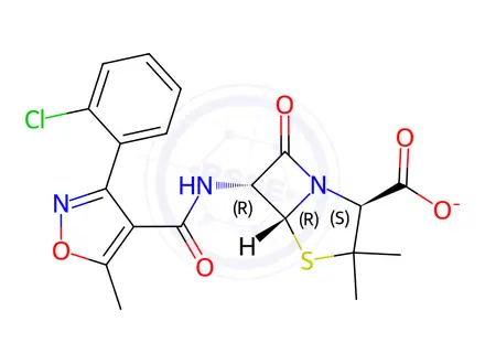 Chemical structure of Cloxacillin sodium