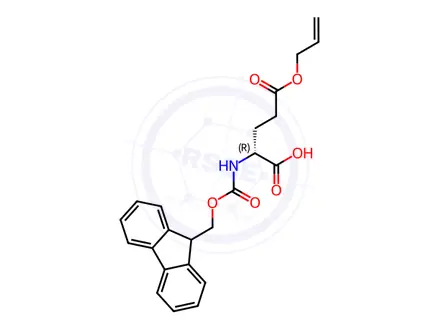 Chemical structure of Fmoc-D-Glu(allyl ester)-OH