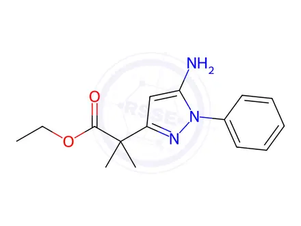 Chemical structure of Ethyl 2-(5-amino-1-phenyl-1h-pyrazol-3-yl)-2-methylpropanoate