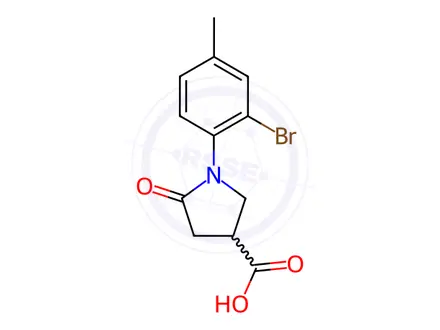 Chemical structure of 1-(2-Bromo-4-methylphenyl)-5-oxopyrrolidine-3-carboxylic acid