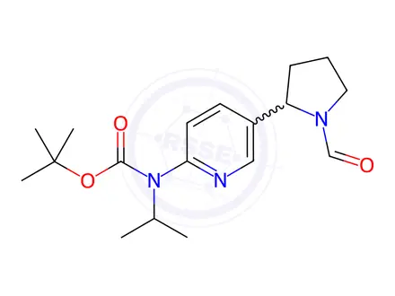 Chemical structure of tert-Butyl (5-(1-formylpyrrolidin-2-yl)pyridin-2-yl)(isopropyl)carbamate