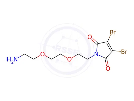 Chemical structure of 1-(2-(2-(2-aminoethoxy)ethoxy)ethyl)-3,4-dibromo-1H-pyrrole-2,5-dione