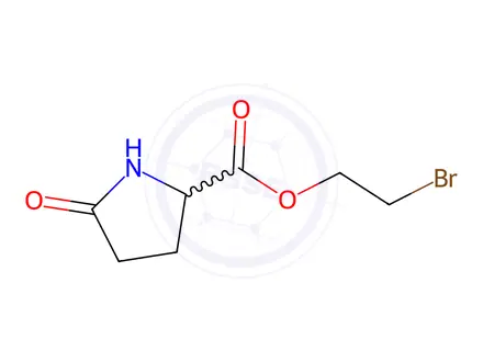 Chemical structure of Proline, 5-oxo-, 2-bromoethyl ester