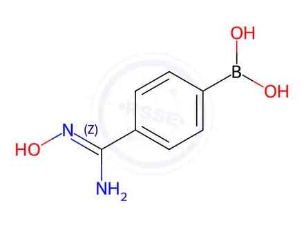Chemical structure of (4-(N'-Hydroxycarbamimidoyl)phenyl)boronic acid