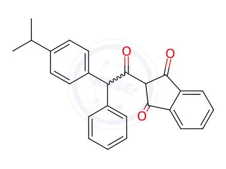 Chemical structure of 2-(2-(4-Isopropylphenyl)-2-phenylacetyl)-1H-indene-1,3(2H)-dione