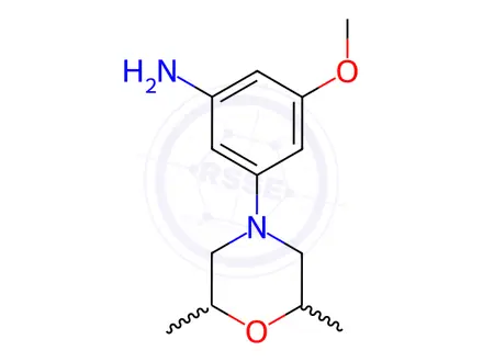 Chemical structure of 3-(2,6-Dimethylmorpholino)-5-methoxyaniline
