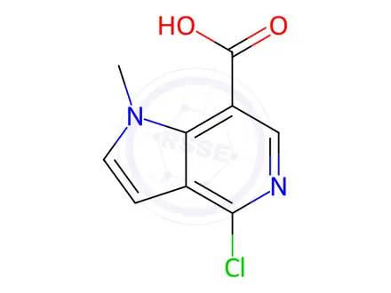 Chemical structure of 4-Chloro-1-methyl-1H-pyrrolo[3,2-c]pyridine-7-carboxylic acid