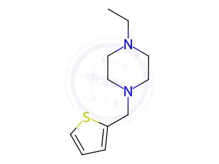 Chemical structure of Piperazine, 1-ethyl-4-(2-thienylmethyl)-(9CI)