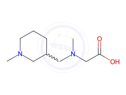 Chemical structure of 2-(Methyl((1-methylpiperidin-3-yl)methyl)amino)acetic acid