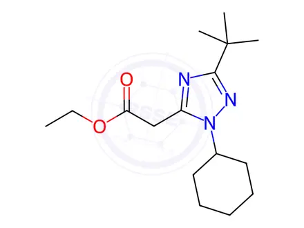 Chemical structure of Ethyl 2-[3-(tert-butyl)-1-cyclohexyl-1H-1,2,4-triazol-5-yl]acetate