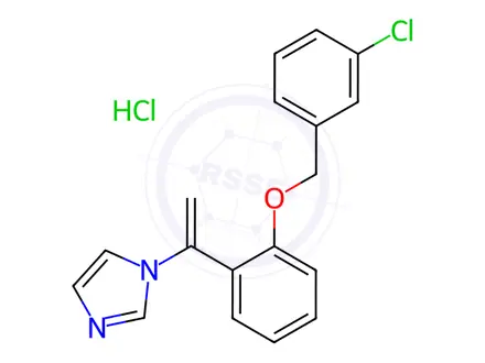 Chemical structure of 1-(1-(2-((3-Chlorobenzyl)oxy)phenyl)vinyl)-1H-imidazole hydrochloride