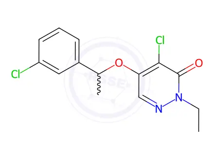 Chemical structure of 4-Chloro-5-(1-(3-chlorophenyl)ethoxy)-2-ethylpyridazin-3(2H)-one