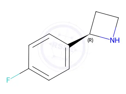 Chemical structure of Azetidine, 2-(4-fluorophenyl)-, hydrochloride (1:1), (2R)-