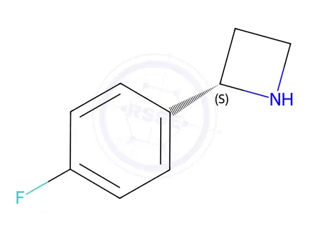 Chemical structure of Azetidine, 2-(4-fluorophenyl)-, hydrochloride (1:1), (2S)-